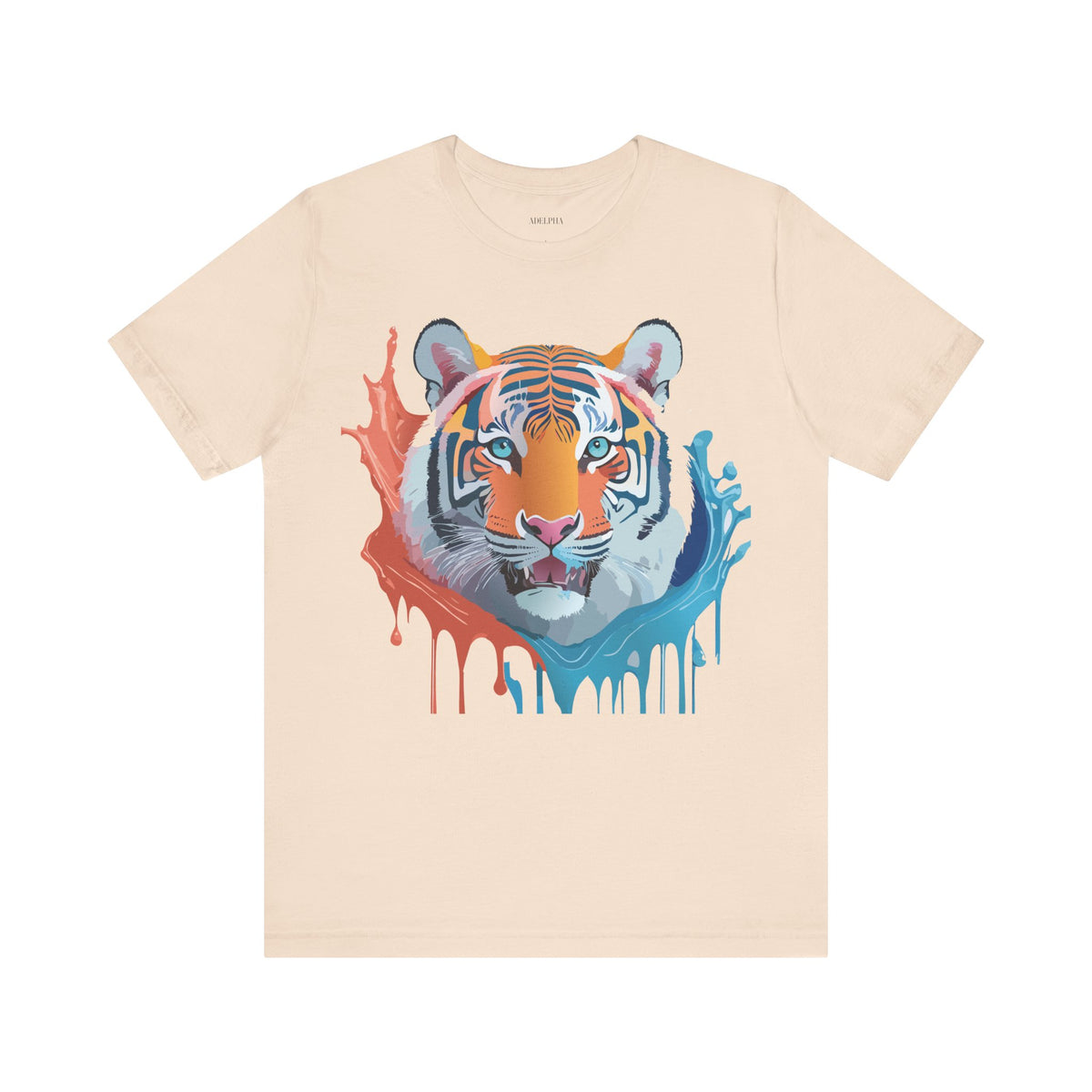 Tiger Graphic Unisex Cotton Bella+Canvas Tee with Art Animal Design e66