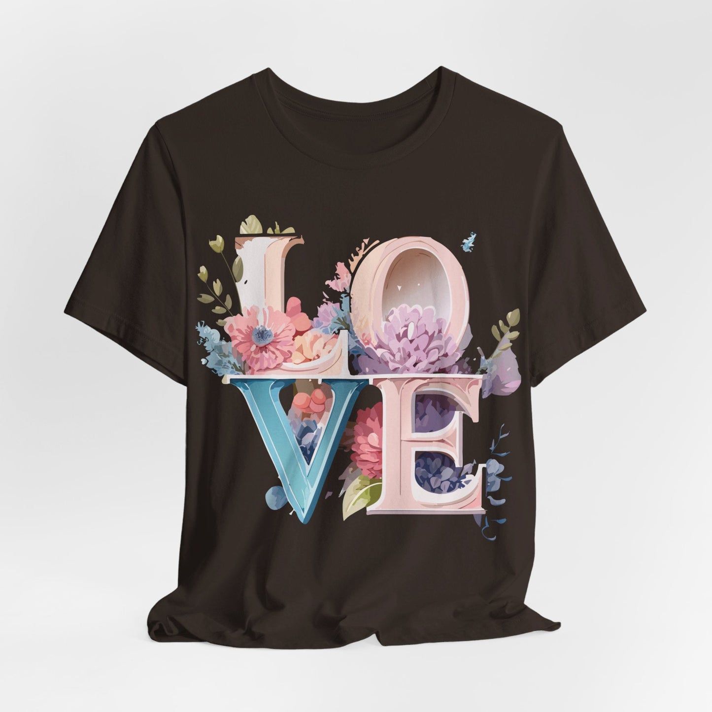 Valentine Day Graphic Unisex 100 Cotton Vintage Artwork with Love and Flower Design Tee 42