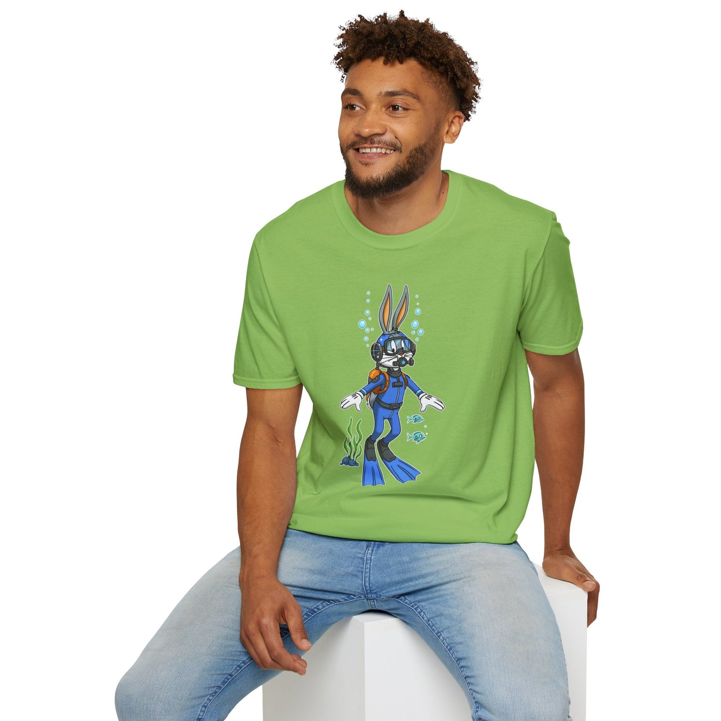 Cartoon Bunny Graphic Unisex Cotton Animal Animation Artwork Design Tee 16