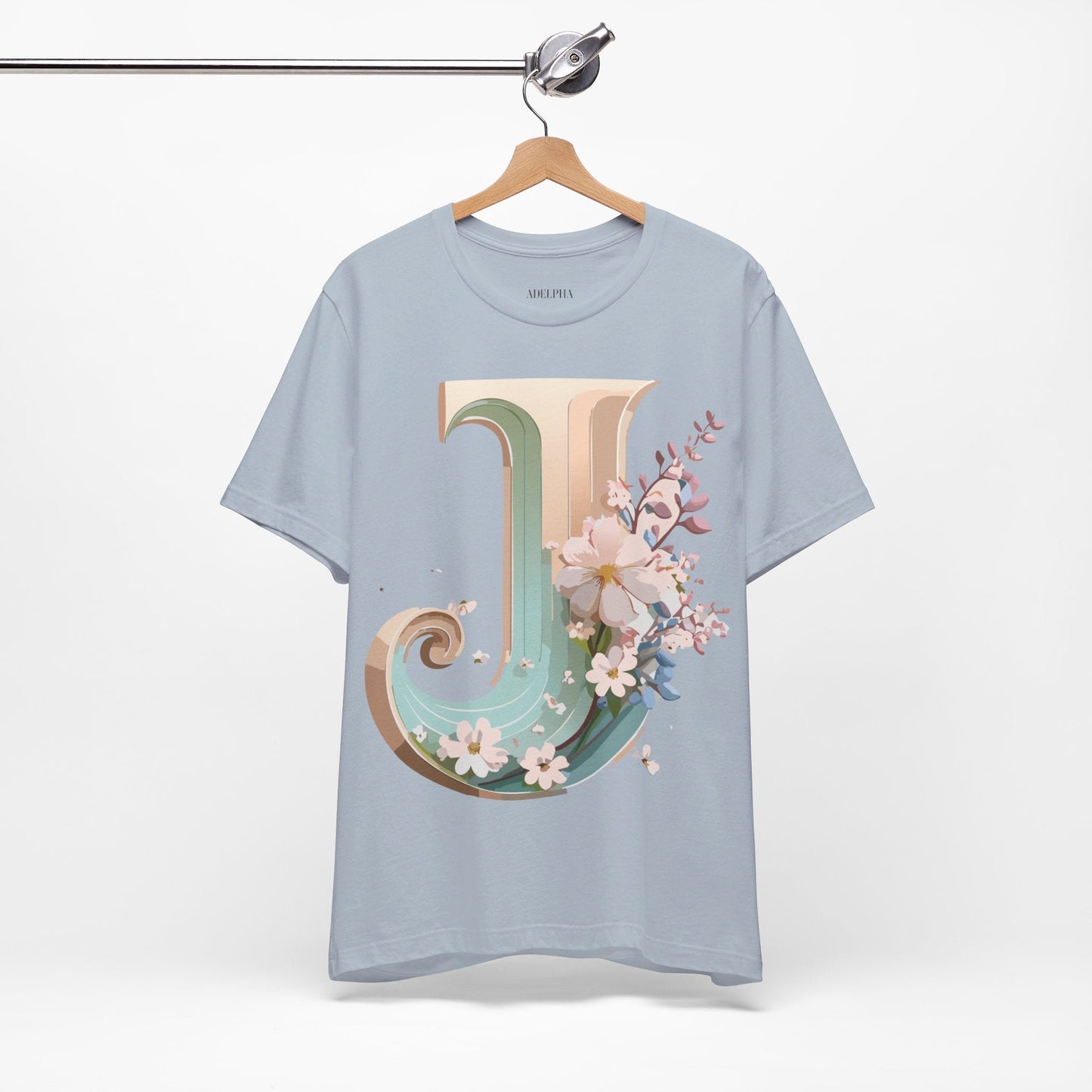 Adelpha Letter J Graphic Tee Unisex Jersey Short Sleeve Vintage Inspired Art Design Shirt