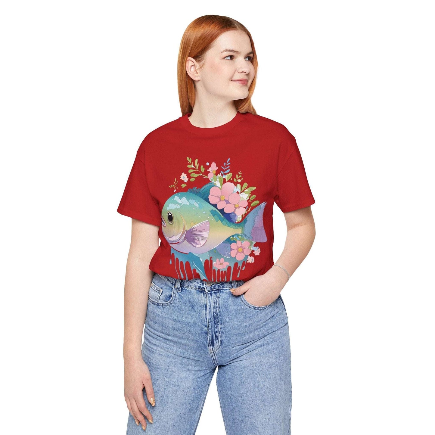 Fish Graphic Unisex 100 Cotton Vintage Artwork Tee 1