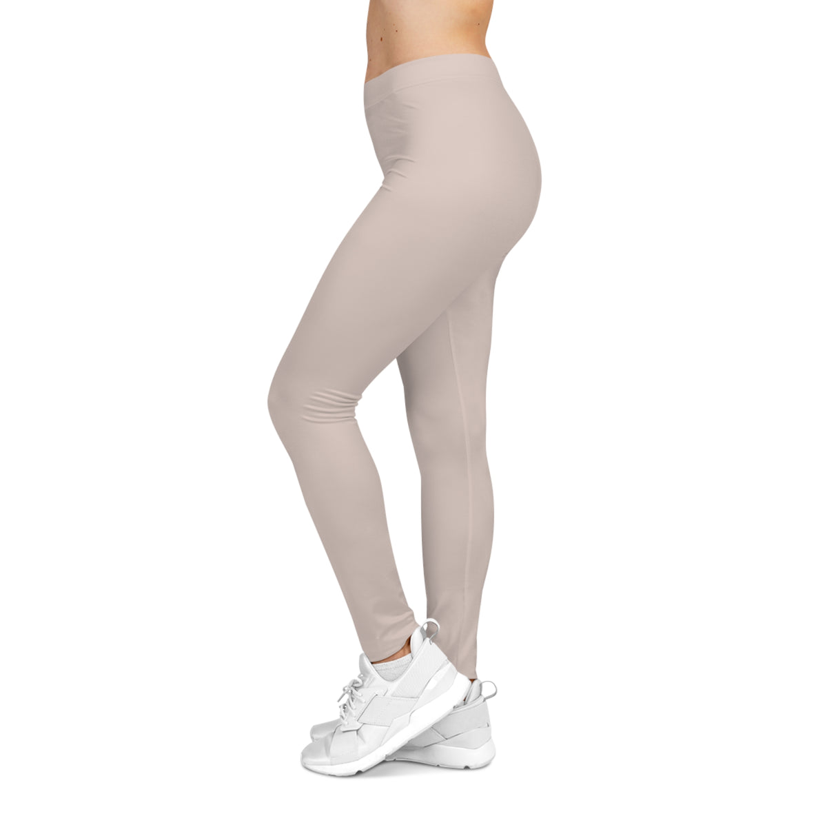 Cream Bisque Tan Color Women's Poly-Span Casual Leggings XS-2XL