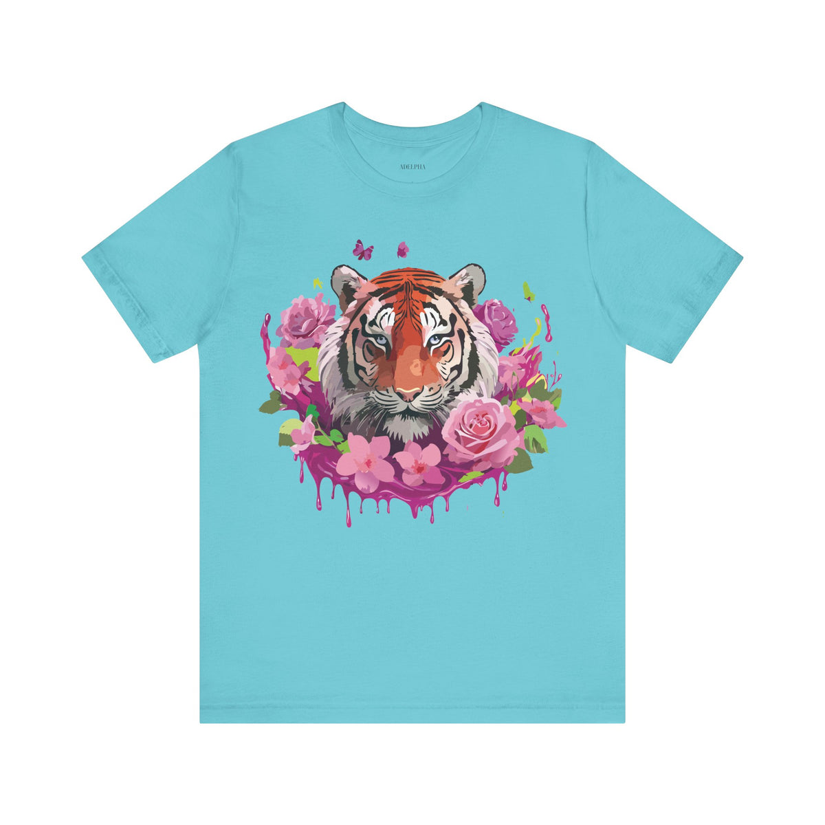 Tiger Graphic Unisex Cotton Bella+Canvas Tee with Art Animal Design d91