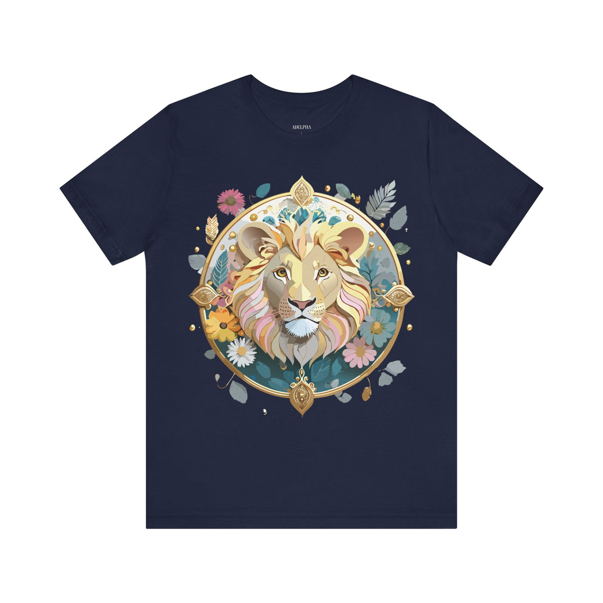 Medallion Graphic Unisex Cotton Bella+Canvas Tee with Floral Art Design m67