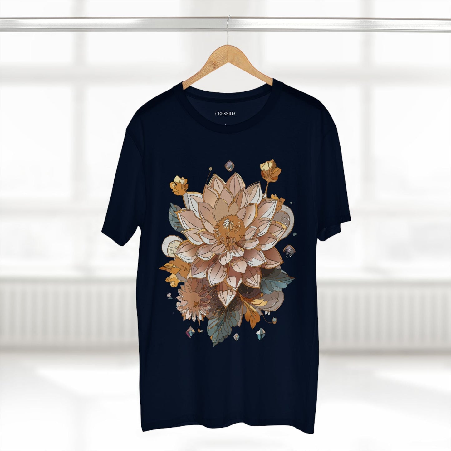 Floral Graphic T-Shirt Unisex 100 Cotton Art Design with Antique Flowers Tee 9