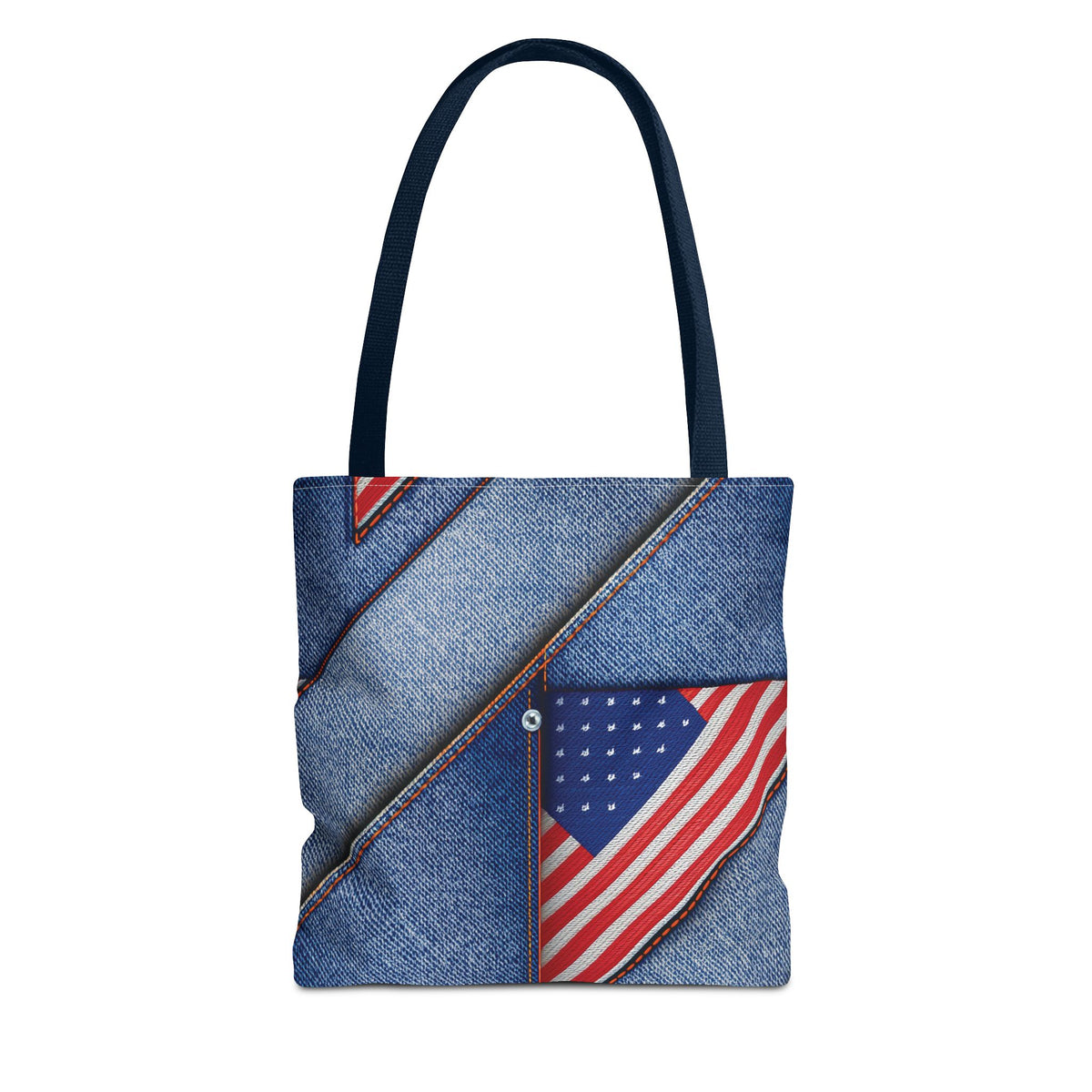 4th of July Graphic Denim Fabric Imitation Print Unisex Canvas Bag Poly Spun 3 Sizes Tote Bag 200-22