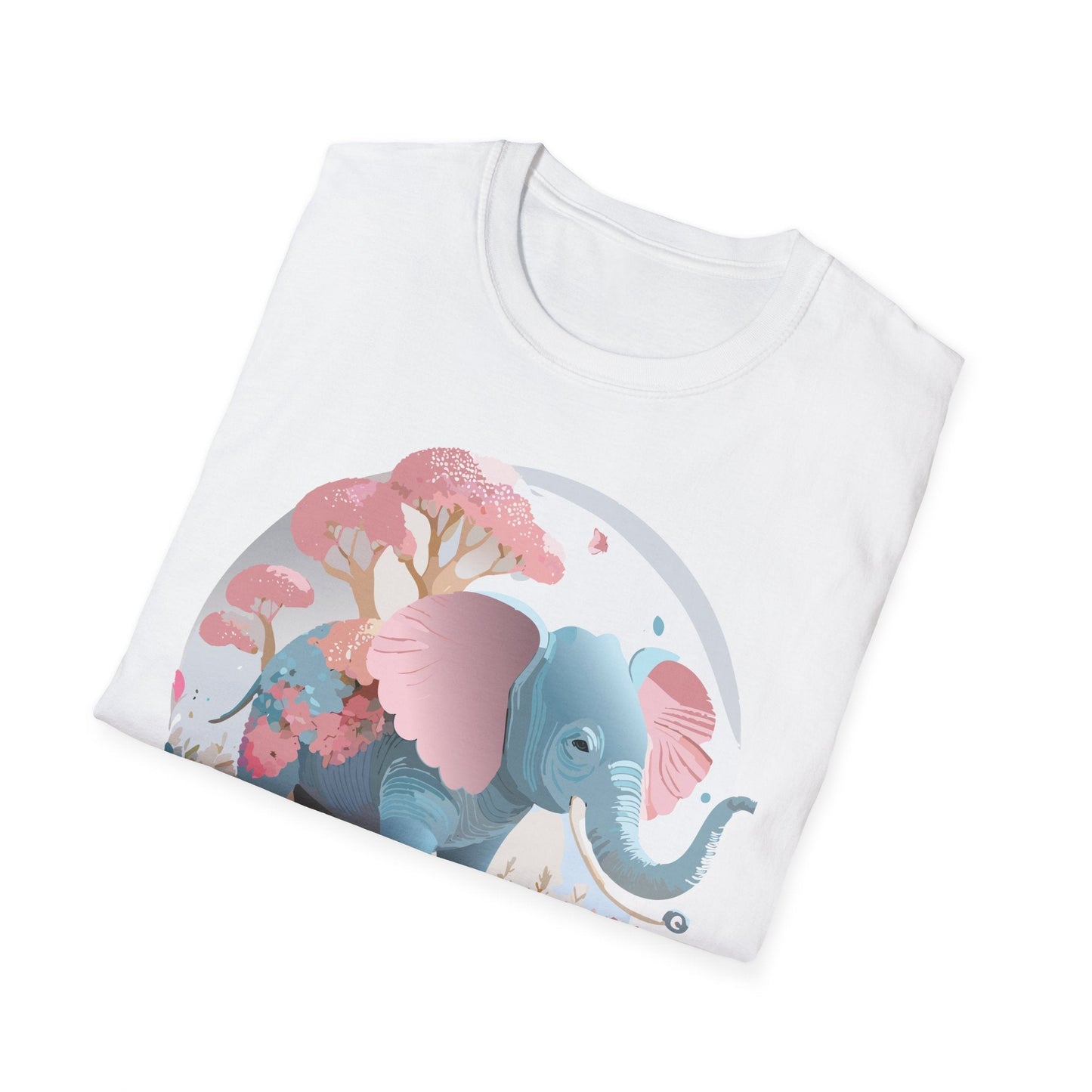 Unisex Elephant Graphic Tee Gildan Softstyle 64000 100 Percent Ring Spun Cotton Fabric