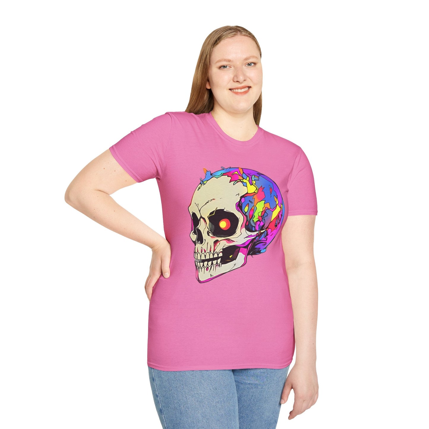 Skull Tee Shirt Unisex Skeleton Shirt Gildan Softstyle 64000 Short Sleeve Graphic Design