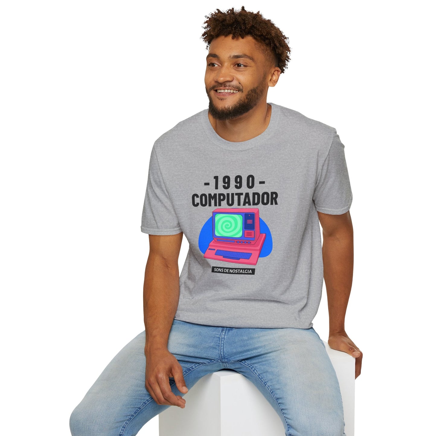 1990 Computador Retro T-Shirt Unisex Cotton Vintage Computer Graphic Tee