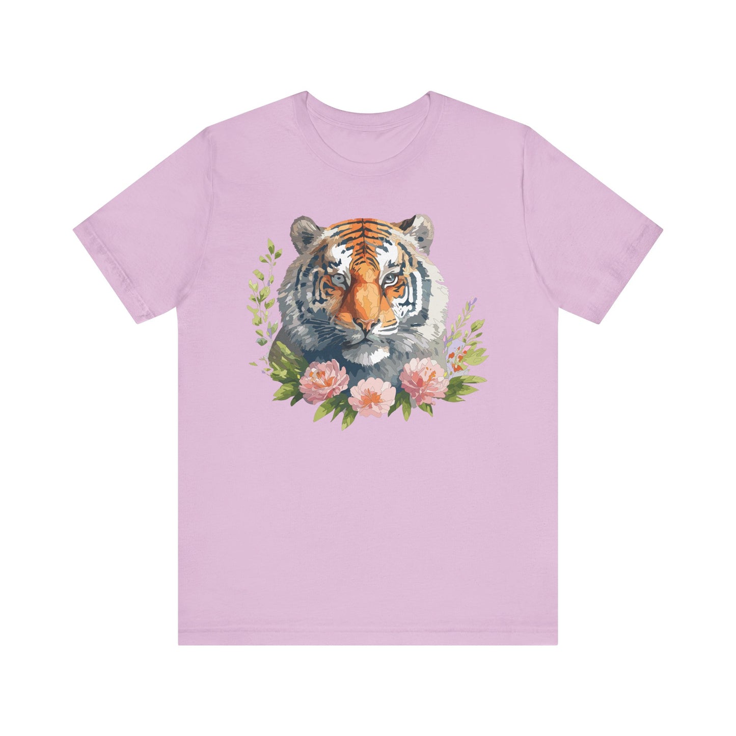 Floral Tiger Shirt, Animal Shirt, Tiger Tee, Unisex Tee, Floral T-shirt, T-Shirt with Animal