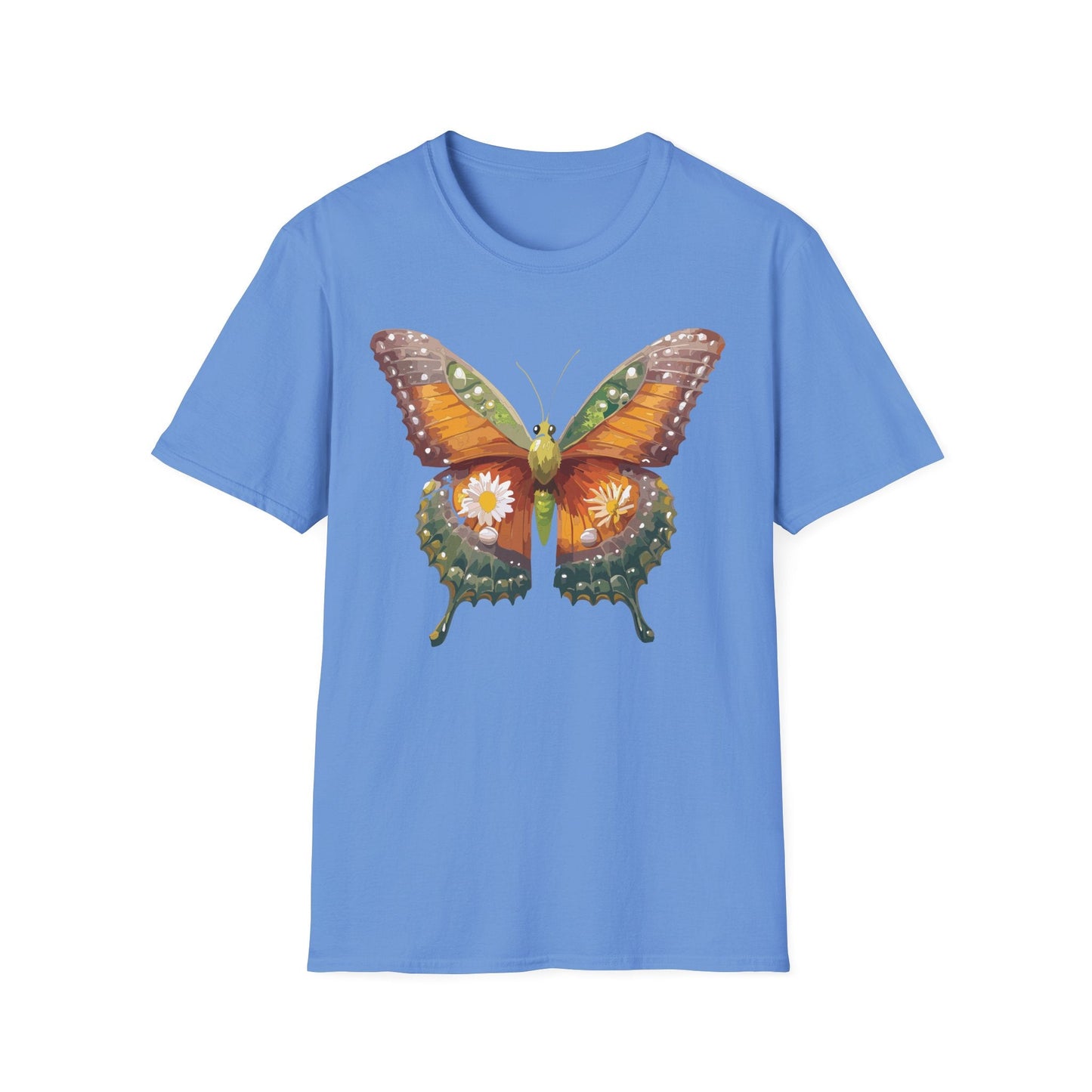 Butterfly T Shirt Unisex Monarch Shirt Gildan Softstyle 64000 100 Percent Ring Spun Cotton