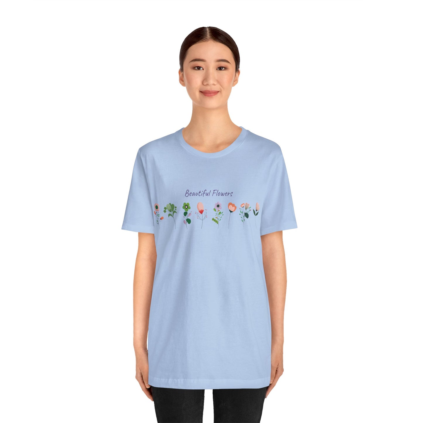 Cotton Tee Shirt with Floral Prints