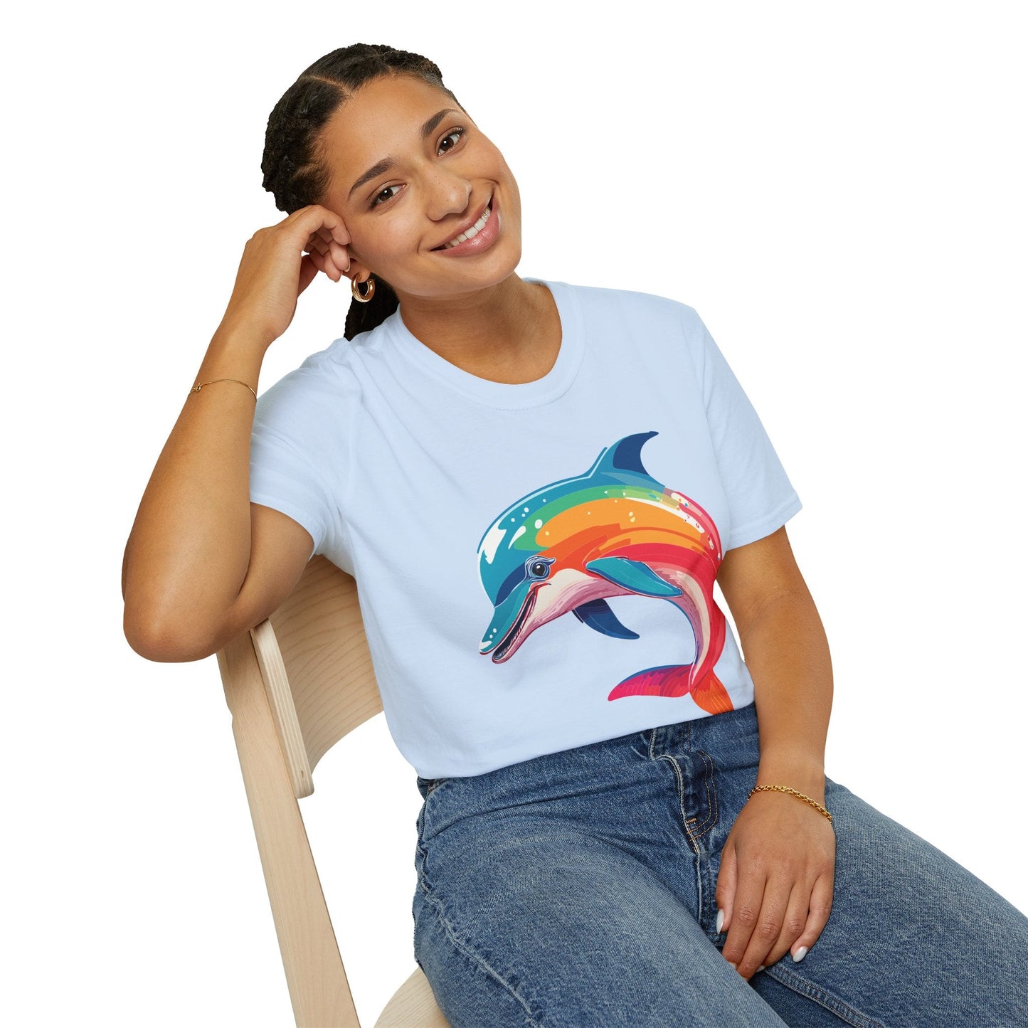 Dolphin Shirt For Unisex 100 Percent Ring Spun Cotton Gildan Softstyle 64000 Short Sleeve Tee