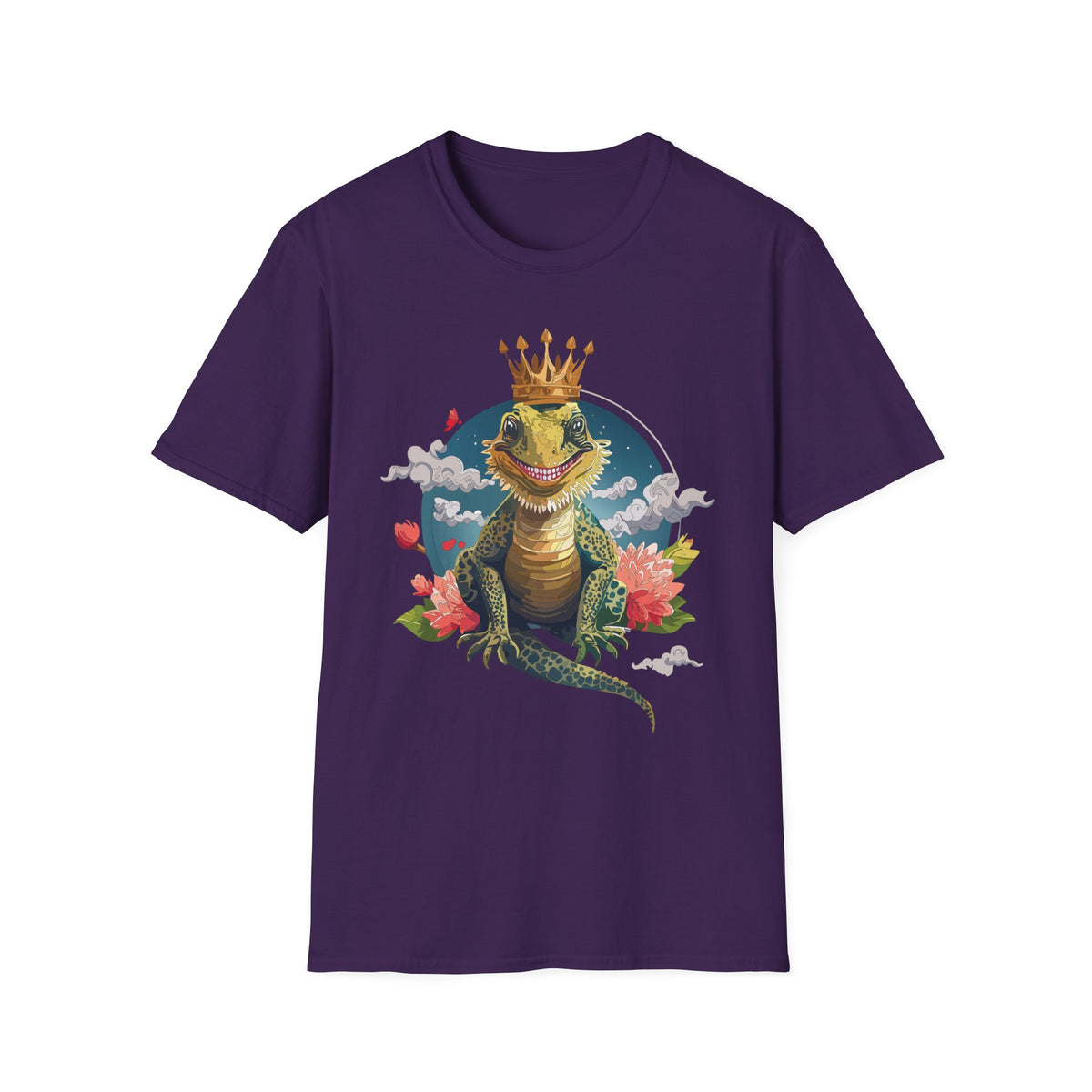 Crowned Lizard King T-Shirt | Royal Gecko Illustration