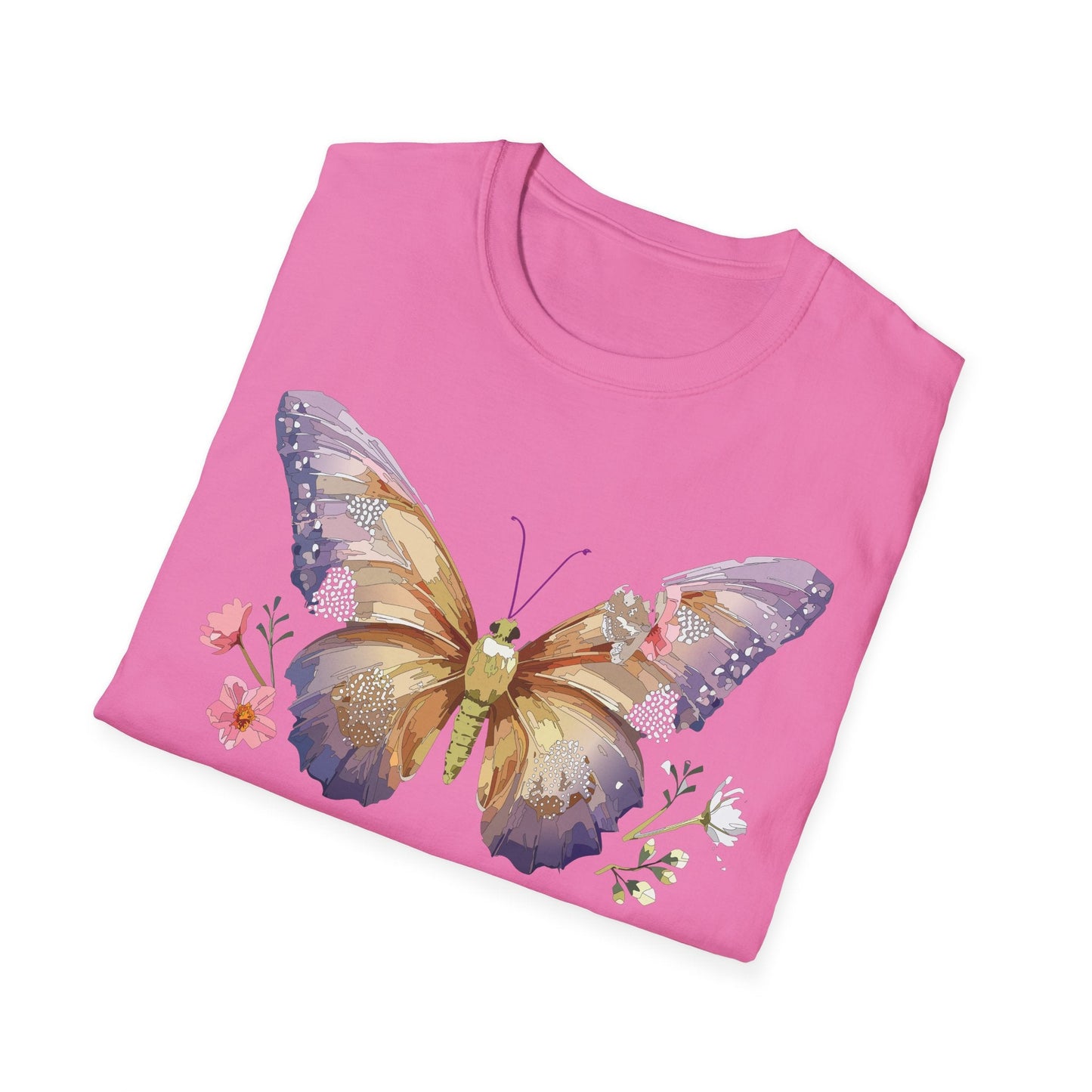 Monarch Butterfly Shirt Unisex Short Sleeve Tee Gildan Softstyle 64000 100 Percent Ring Spun Cotton
