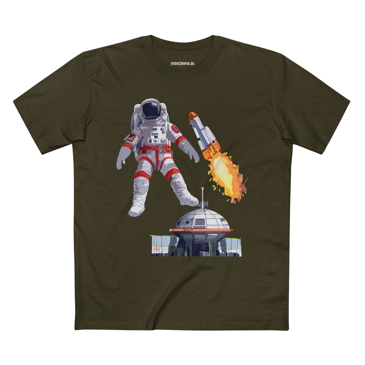 Cosmos Astronaut Shirt Unisex Premium Cotton Tee With Original Art Design Retro2Nova Collection