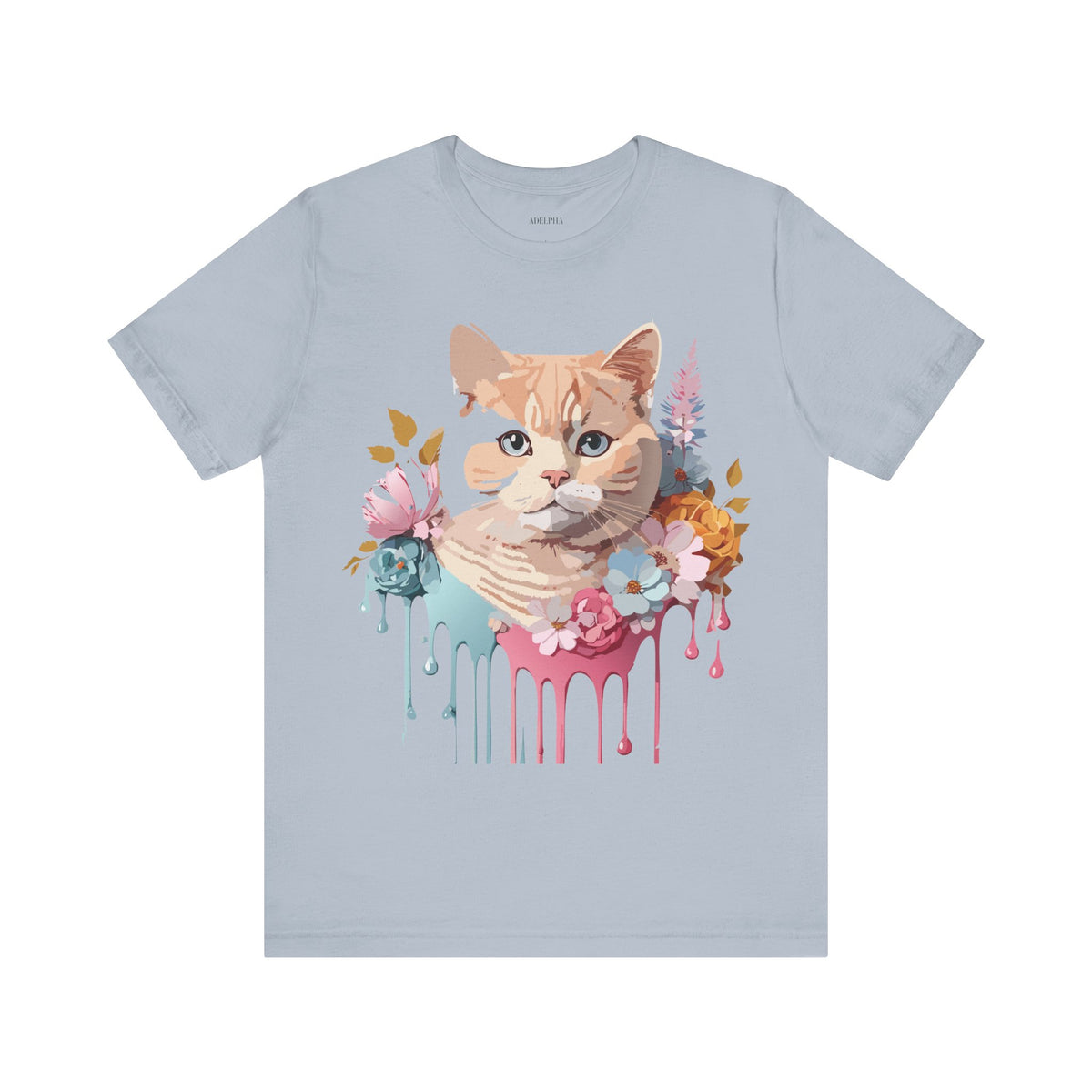 Cat Graphic Unisex Cotton Bella+Canvas Tee with Art Animal Design e202
