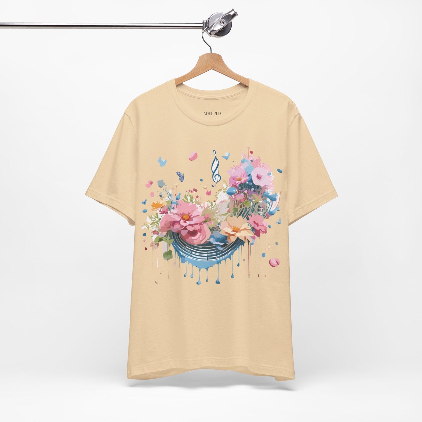 Adelpha Vintage Inspired Music Graphic Unisex T Shirt Tee For Everyday Casual Wear