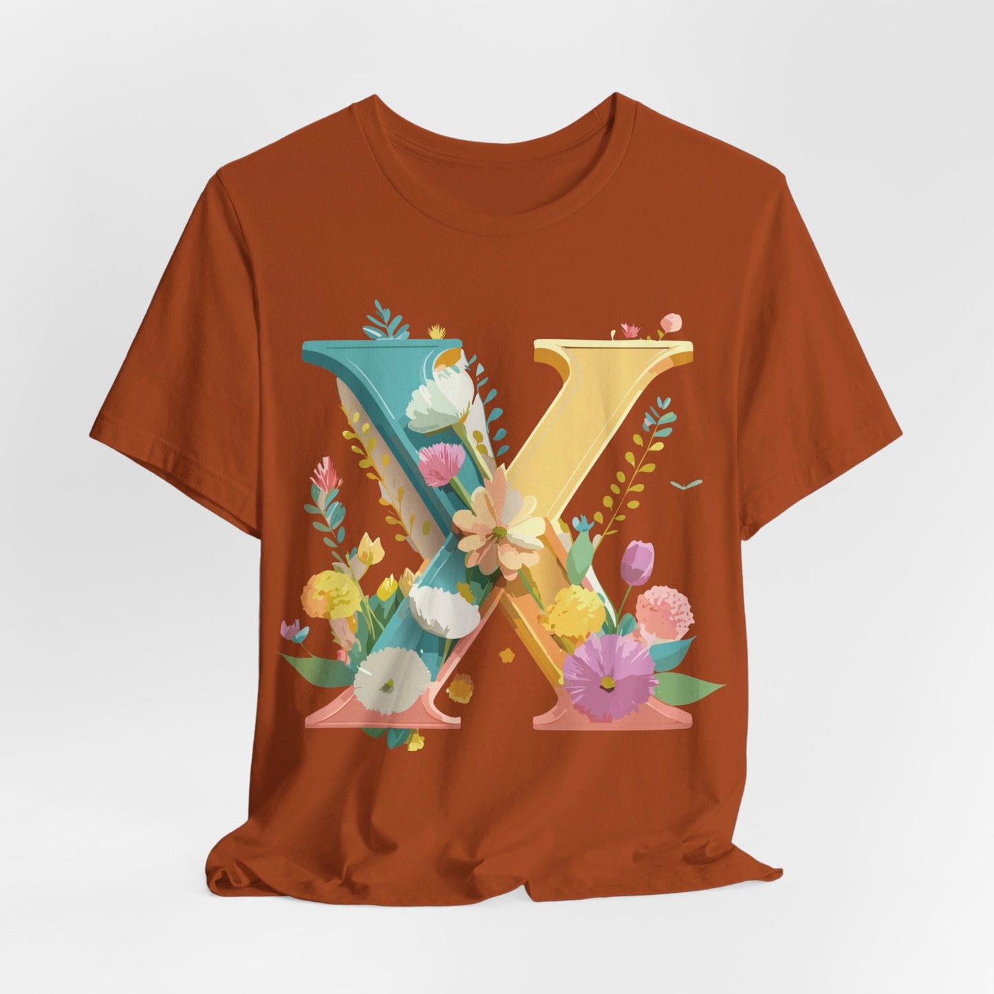 Letter X Shirt Unisex Graphic Tee Adelpha Vintage Inspired Artwork Short Sleeve Edition
