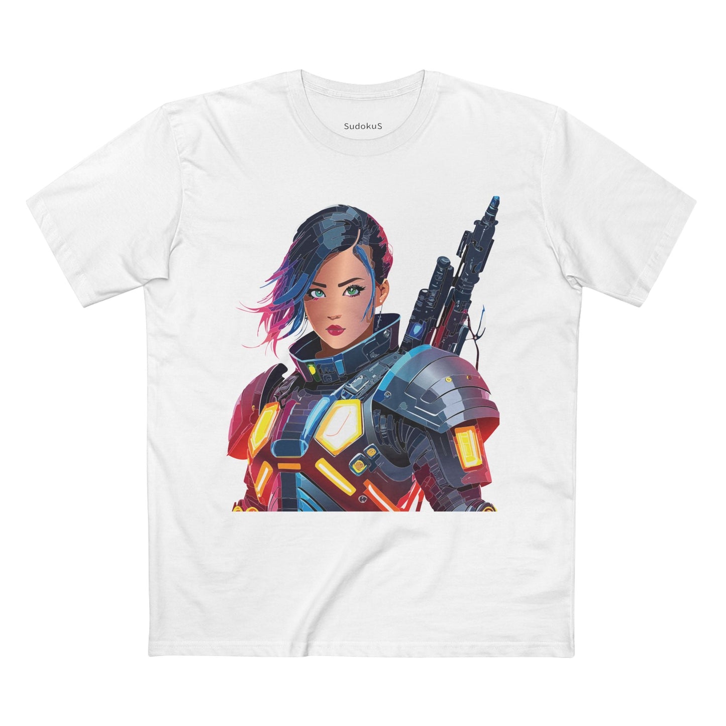 Army-woman Graphic Unisex 100 Cotton Staple Tee 14