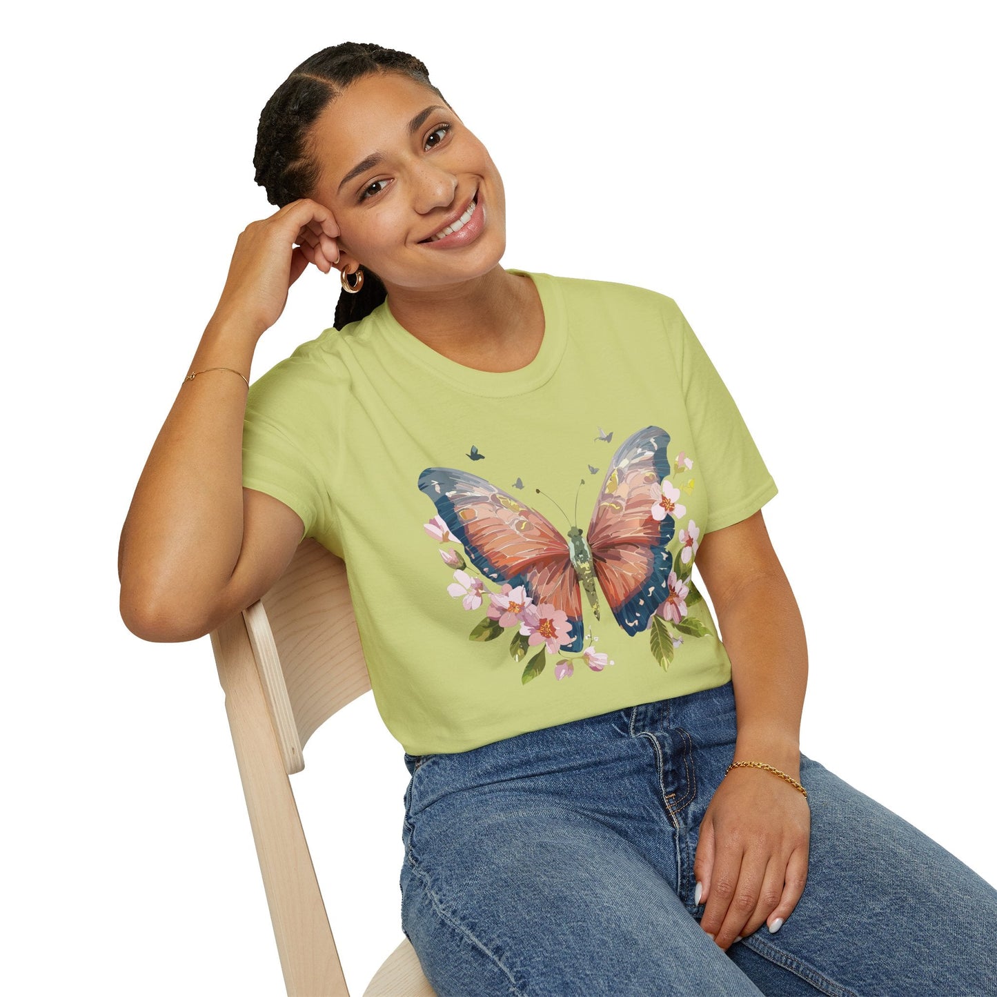 Unisex Monarch Butterfly T Shirt Softstyle 64000 Gildan Ring Spun Cotton Tee Lightweight Comfort