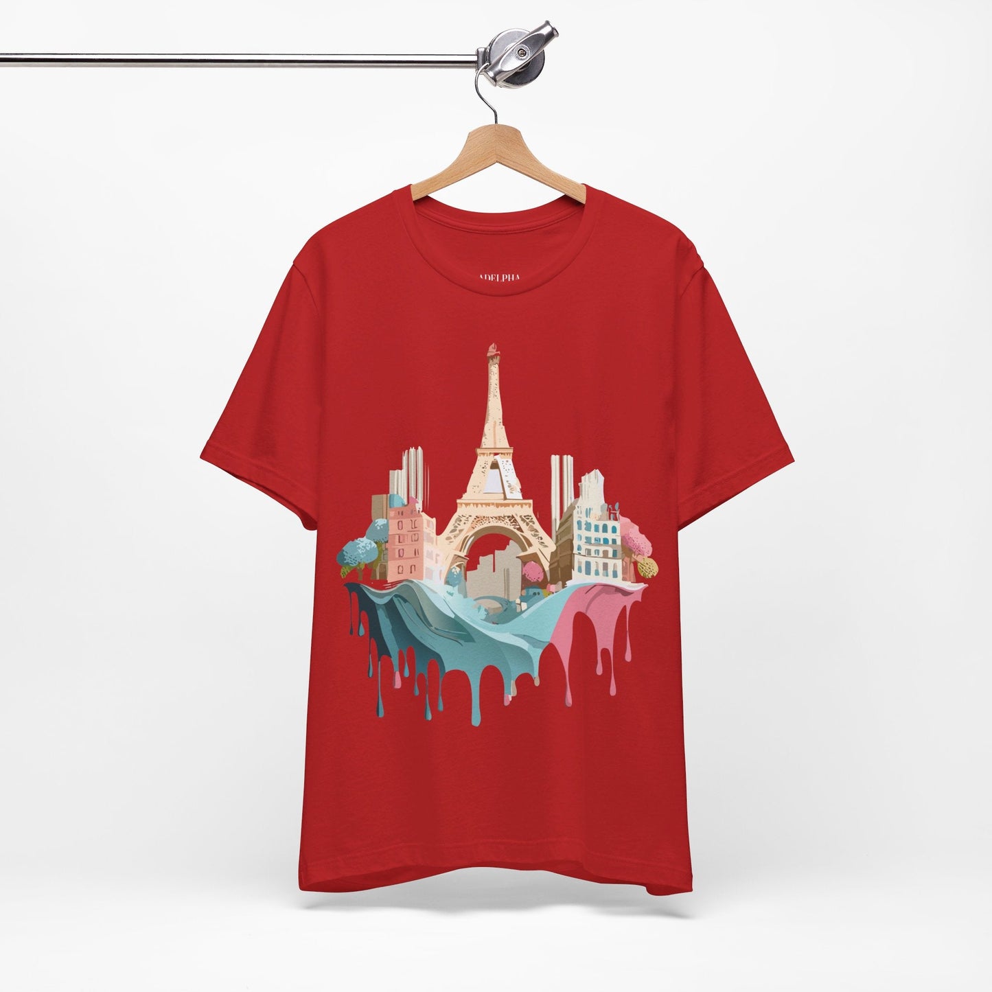 Paris Tourist Shirt Graphic Tee Unisex Jersey Short Sleeve Art Design By Adelpha Vintage Inspired