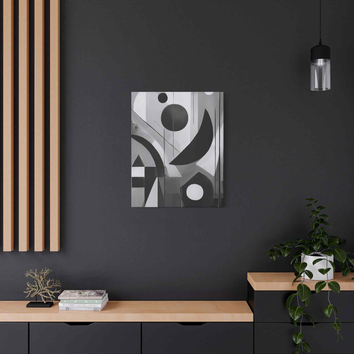 Black Abstract Painting Print Canvas 20x24,20x30,24x30, 24x32,24x36,30x40, 32x48,36x48,40x60 Pine-Wood Inner Frame ABS-17
