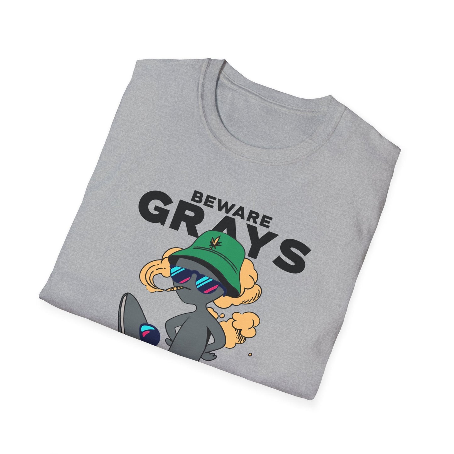 Funny Aliens UFO Graphic Unisex Cotton T-Shirt  18