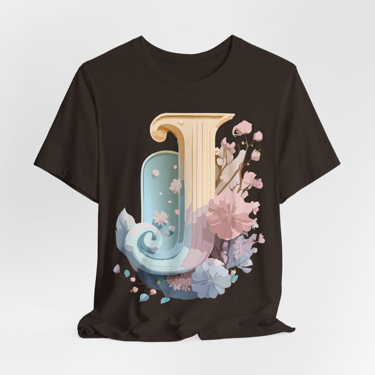 Letter J Graphic Unisex Cotton Bella+Canvas Tee with Art Letter Design