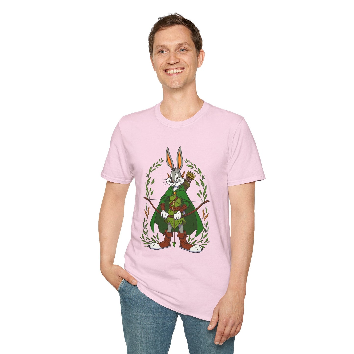 Bugs Bunny T Shirt Cartoon Art Tee Unisex Gildan Softstyle 64000 100 Percent Ring Spun Cotton