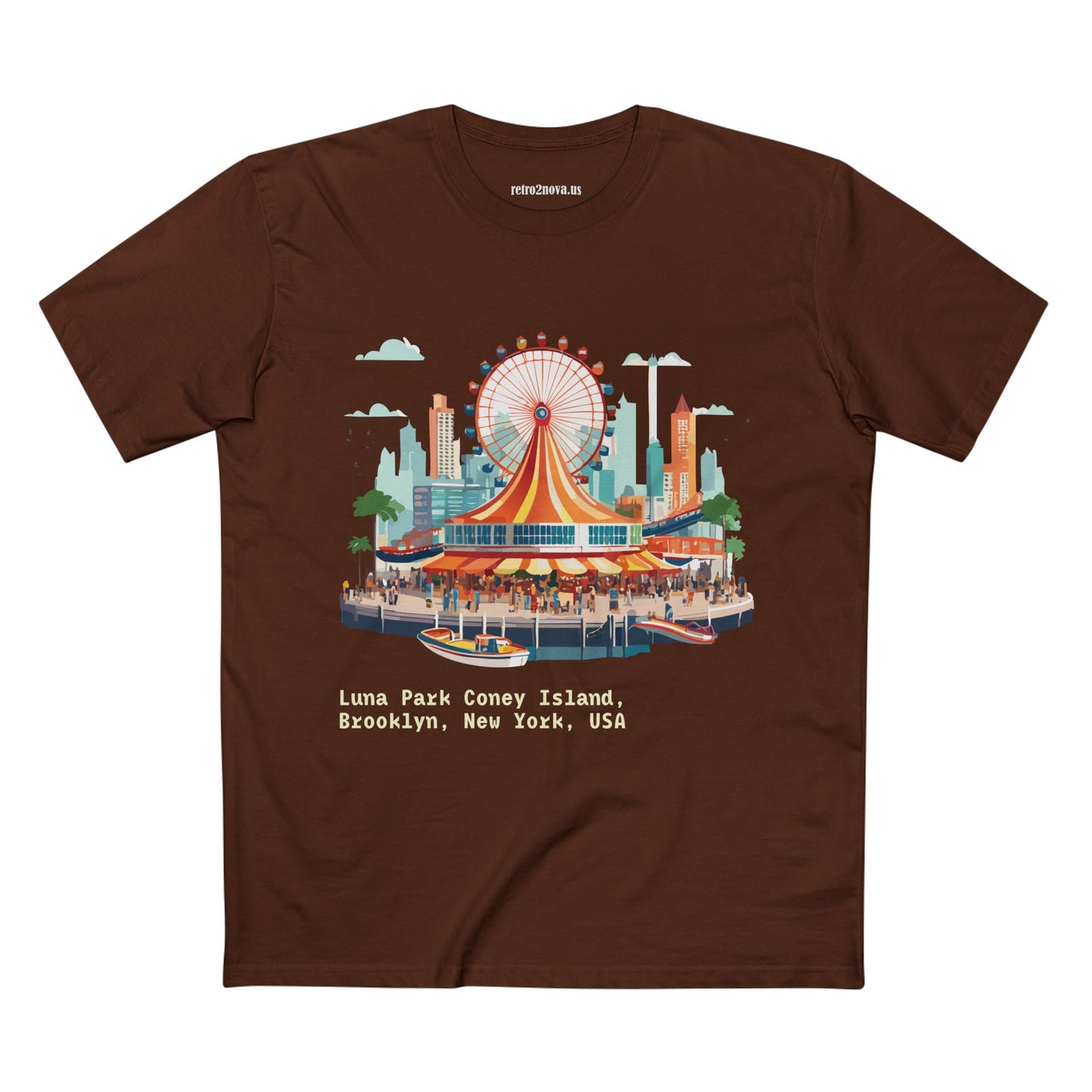 Travel Shirt Brooklyn Tourist Tee TT-13 Unisex By Retro2Nova Premium Cotton Art Collection