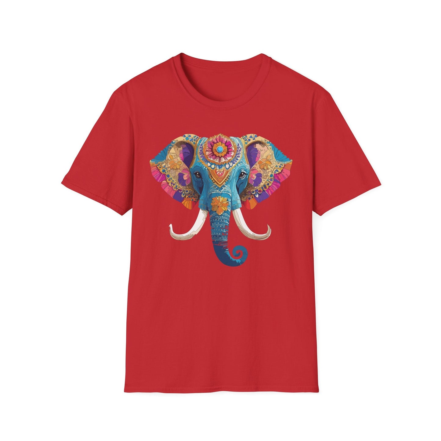 Unisex Elephant Graphic Tee Gildan Softstyle Cotton T Shirt Animal Print Comfortable Wear