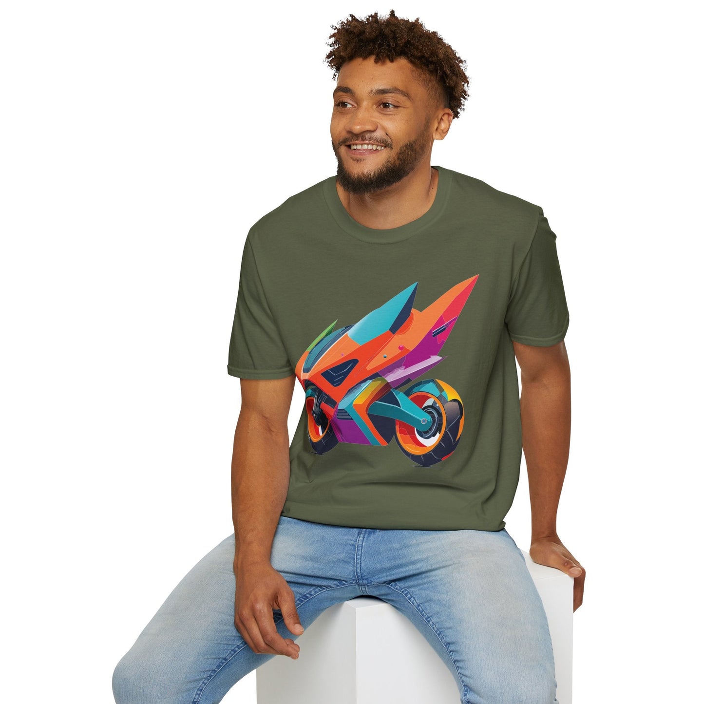Bike Graphic Unisex Cotton Motorcycle Art Design Tee 3