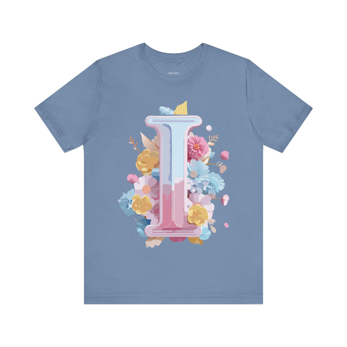 Letter I Graphic Unisex Cotton Bella+Canvas Tee with Art Letter Design