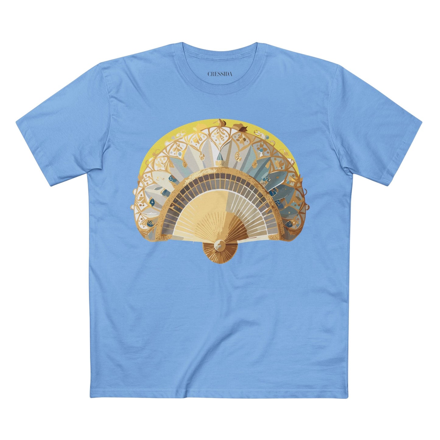 Antique Fan Graphic Design T-Shirt Unisex 100 Cotton Floral Carnival Artwork Tee 19