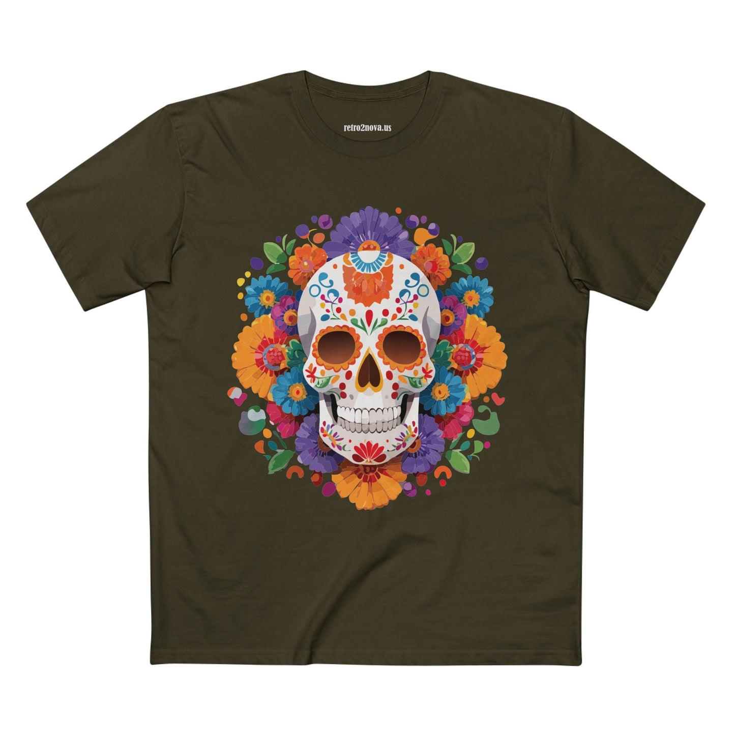 Skull Shirt Unisex Skeleton Tee Premium Cotton Art Design Original By Retro2Nova Artwork