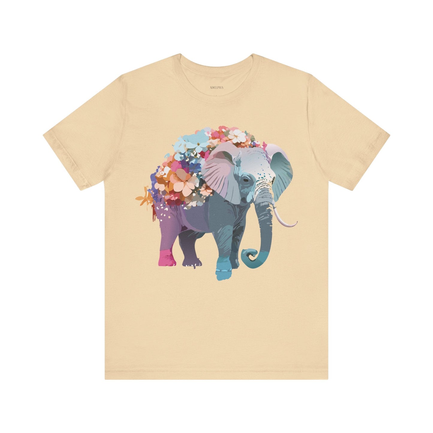 Adelpha Elephant Graphic Tee Unisex Short Sleeve Vintage Inspired Art Design Collection