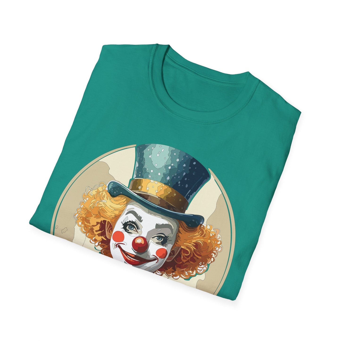 Clown Shirt Unisex T Shirt With Clown Circus Theme Funny Man Shirt Gildan Softstyle 64000