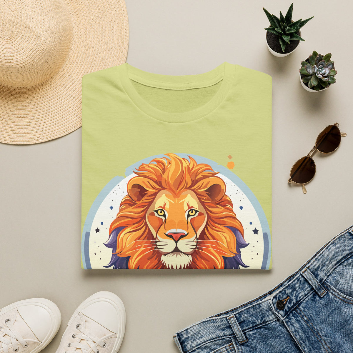 Majestic Lion Portrait T-Shirt | Colorful Retro Lion Graphic Tee