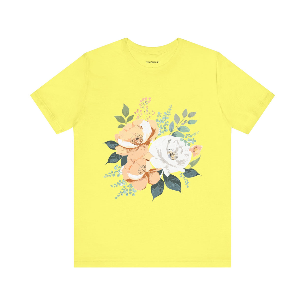 Floral Graphic Unisex Cotton Bella+Canvas Tee with Flowers Design ab14