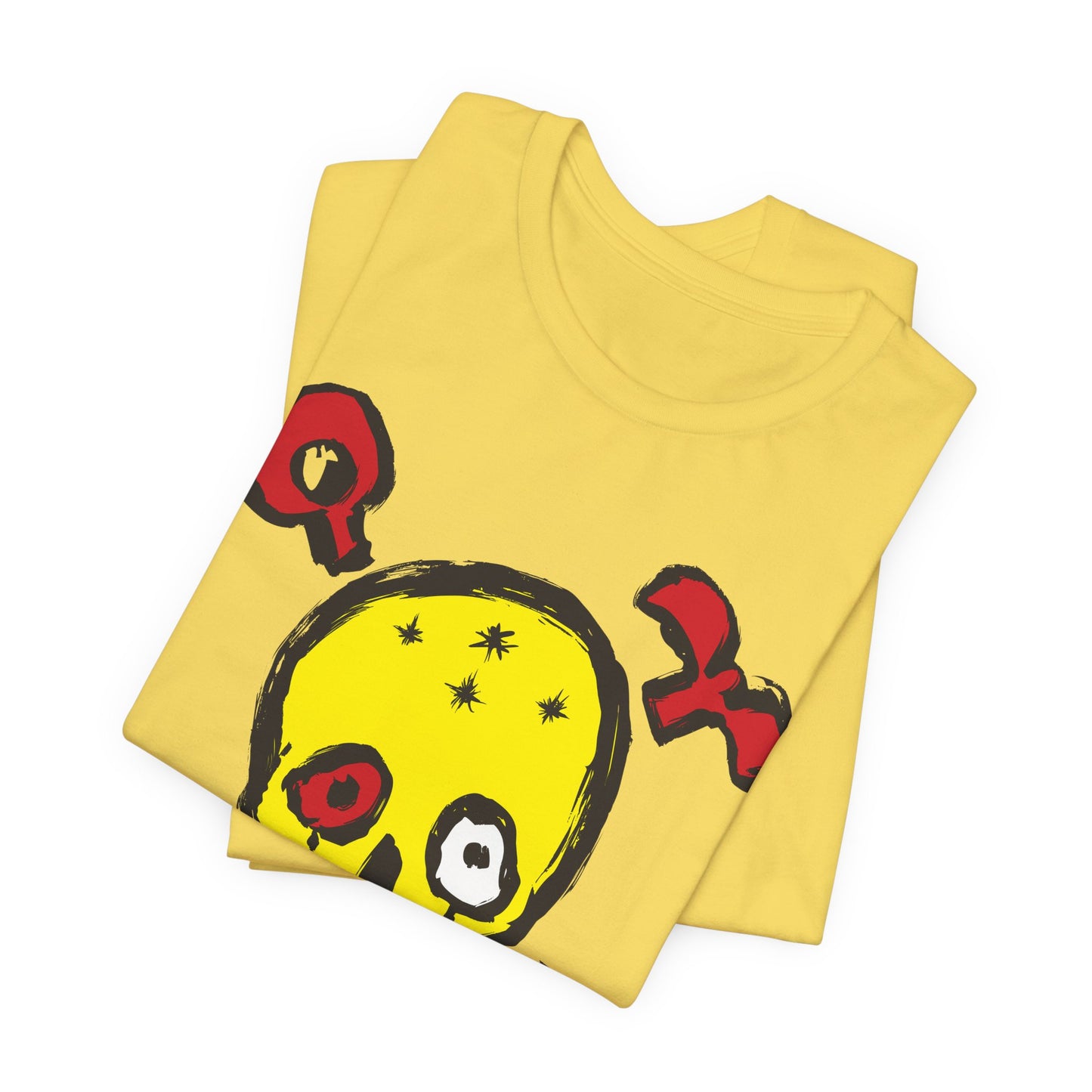 Yellow Skull Graphic Design Tee, Skull Shirt, Vintage Tees, Art Design T-Shirt, Vintage Graphic Tee, Art Shirts with Skulls