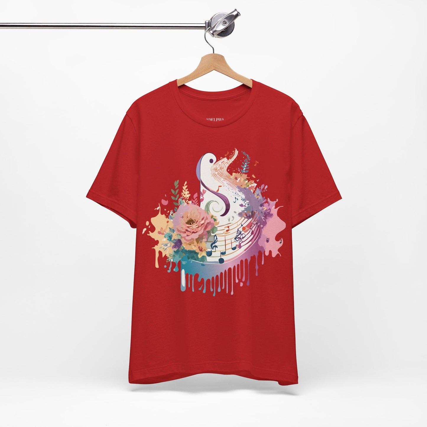 Adelpha Graphic Tee Unisex Short Sleeve Vintage Inspired Artwork Music Theme T Shirt