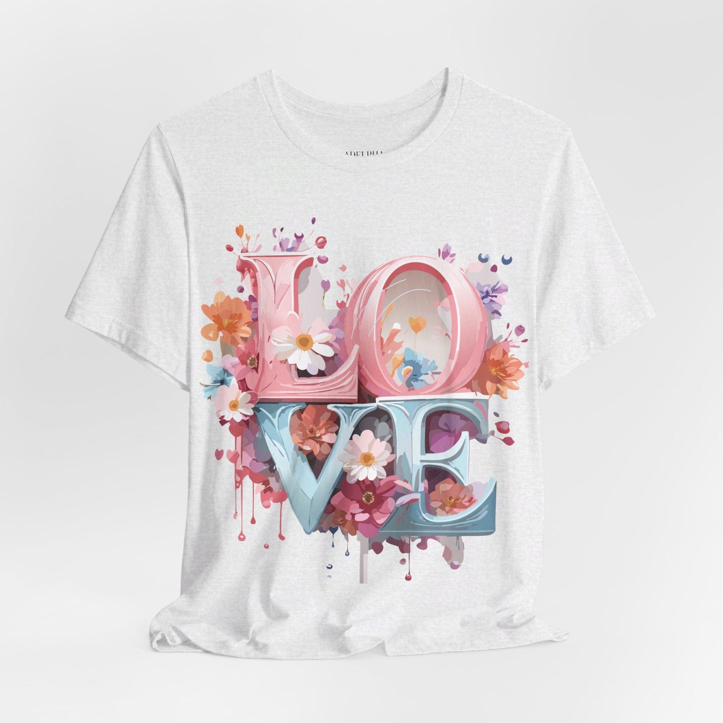 Valentine Day Graphic Unisex 100 Cotton Vintage Artwork with Love and Flower Design Tee 45