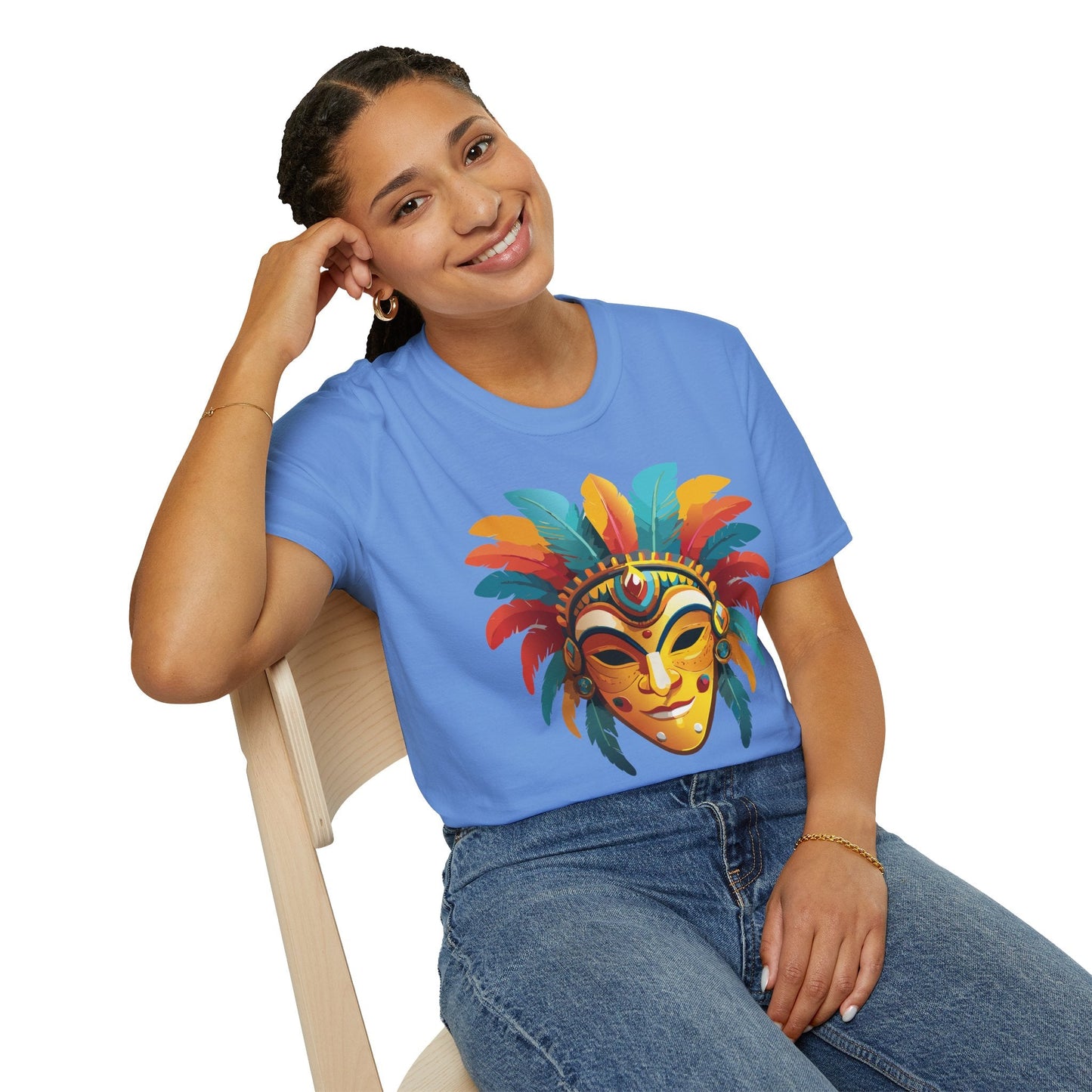 Mask Graphic Unisex Cotton Masquerade Design Artwork Tee 3