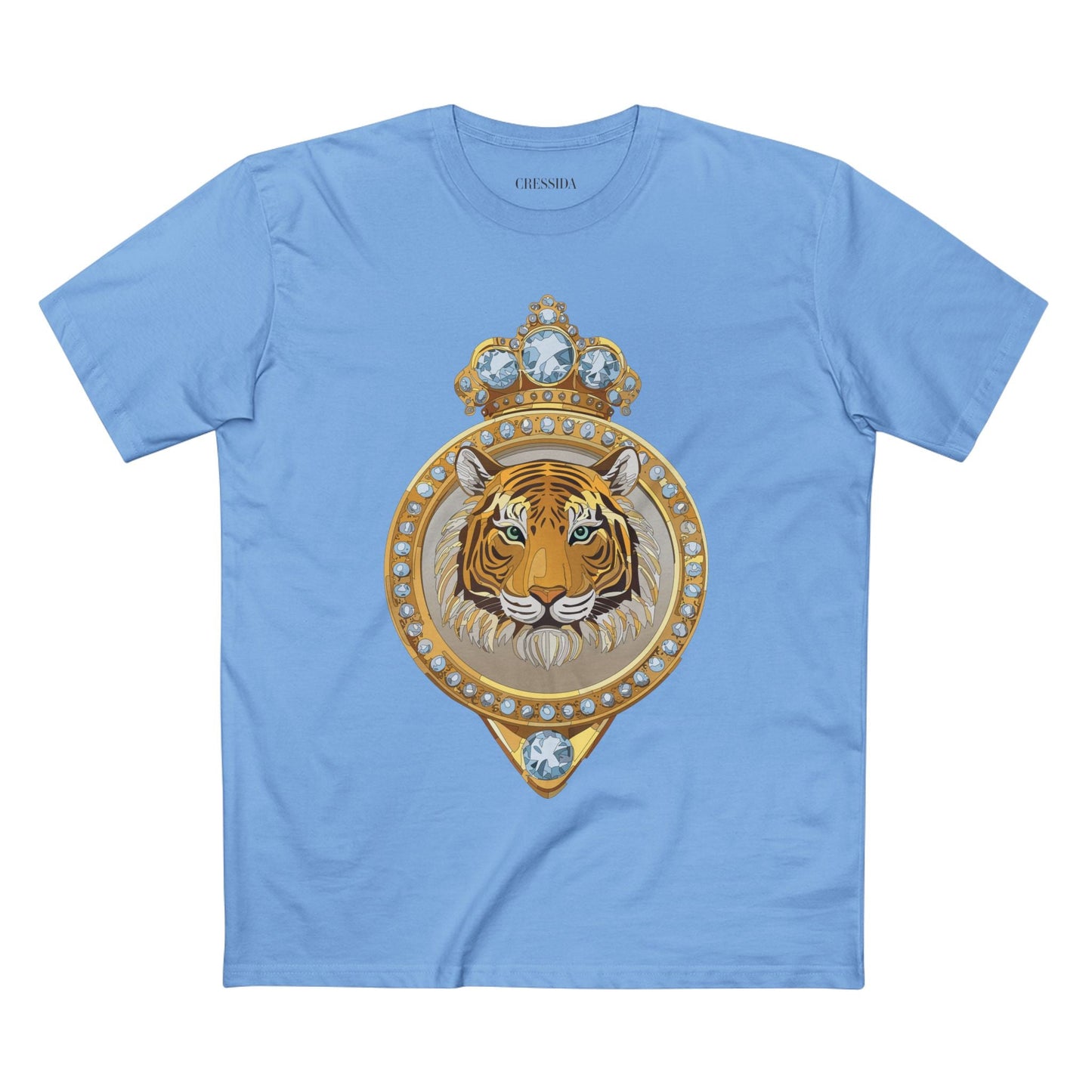 Tiger Graphic Unisex 100 Cotton Tee With Unique Animal Golden Medallion Art Design 2