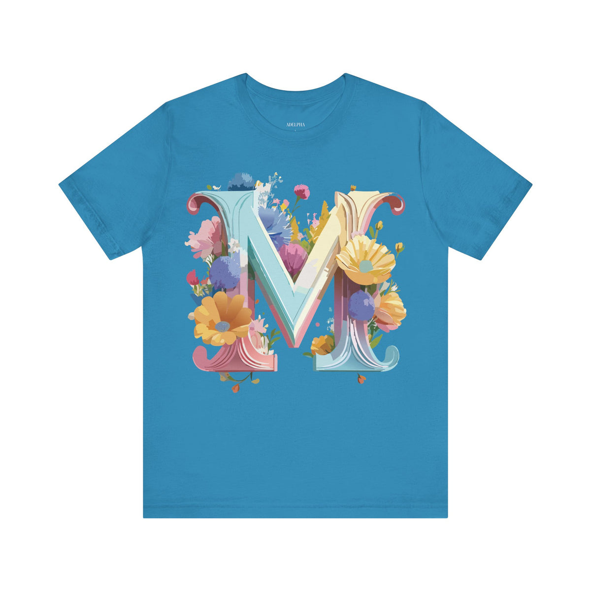 Letter M Graphic Unisex Cotton Bella+Canvas Tee with Art Letter Design