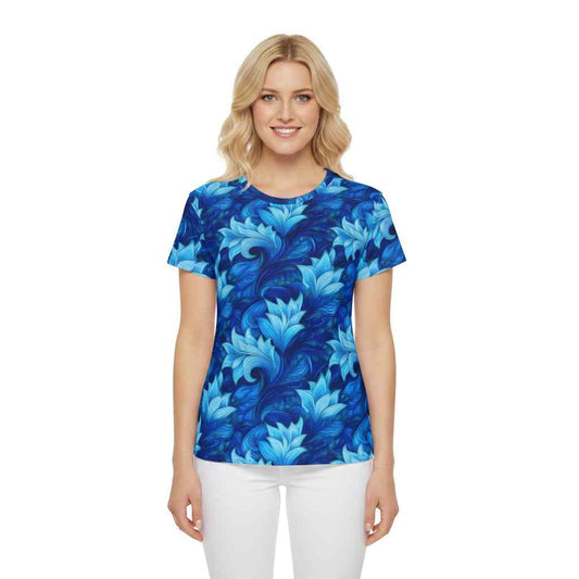 Women Poly Span T-Shirt with Floral Print