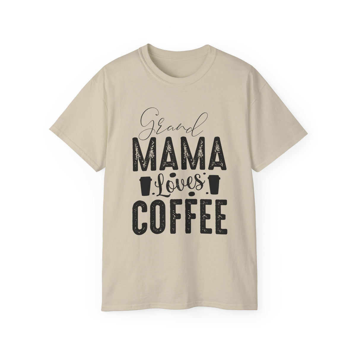 Mama Loves Coffee T-Shirt | Vintage Script Coffee Mom Tee