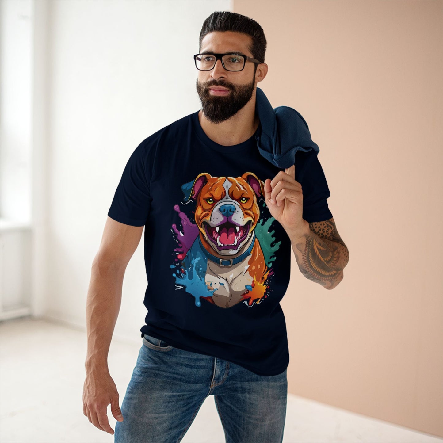 Dog Graphic Unisex 100 Cotton Staple Tee with Animal Design Artwork 34