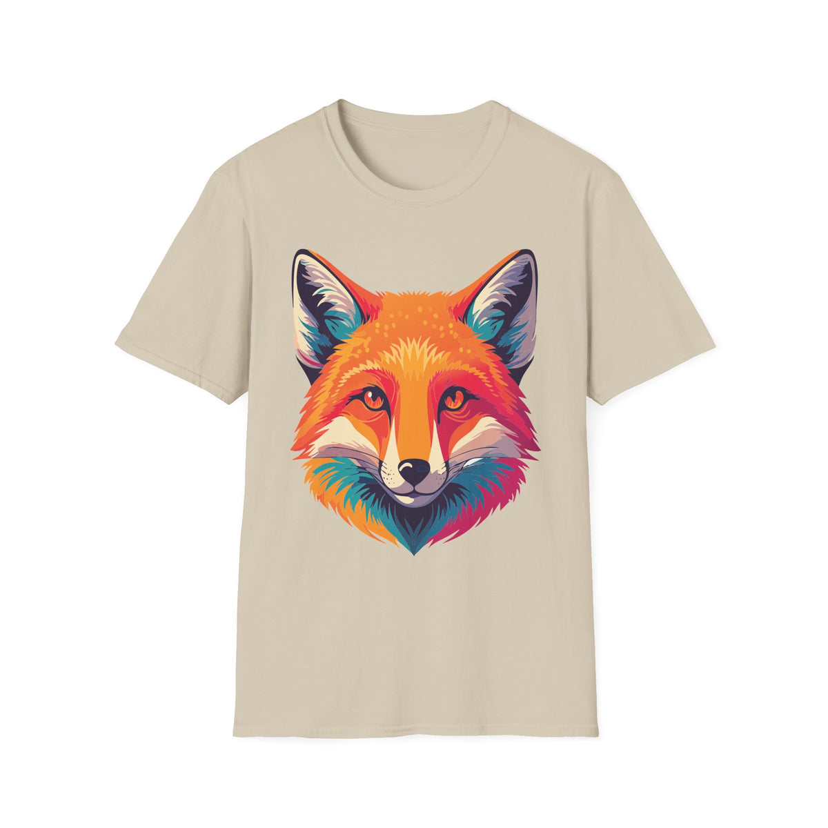 Colorful Fox Illustration T-Shirt | Vibrant Pop Art Fox Tee